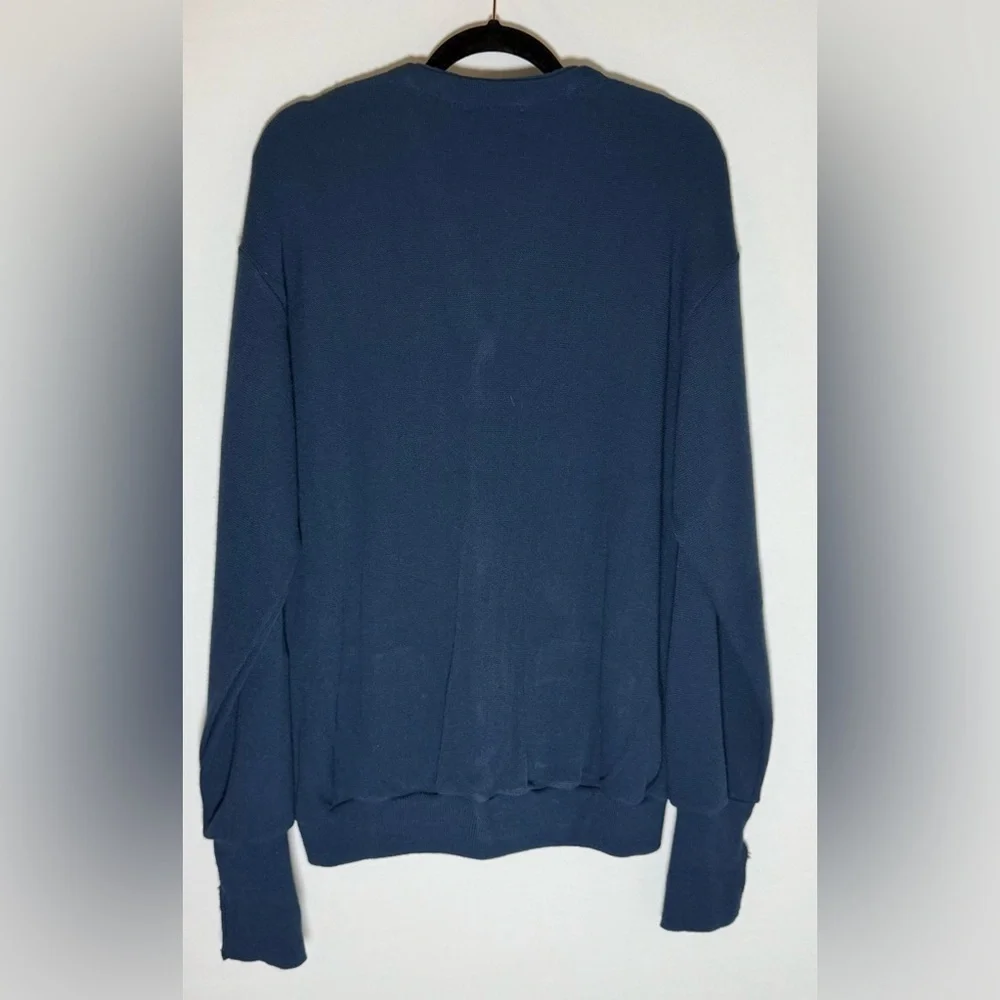 Vintage Par Four Navy Knit Cardigan 90s Made in USA • Mens XL